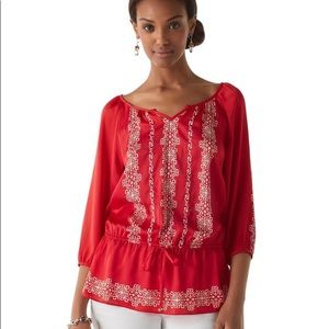 Gorgeous White House Black Market Tie Waist Blouse